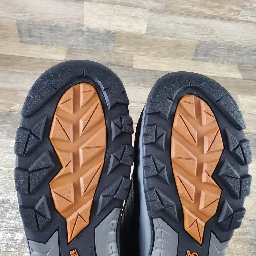 Danner Riverside Hiking Boots Sz‎ 10 Gray Orange Leather Lace Up Mid Top Shoes
